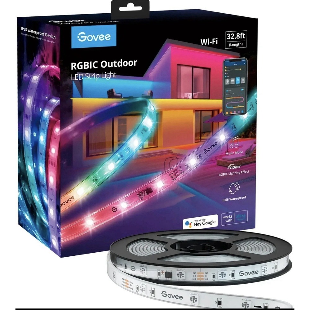 Govee RGBIC Outdoor LED Strip Lights H6172 - Smart Control, Bluetooth, 32.8ft